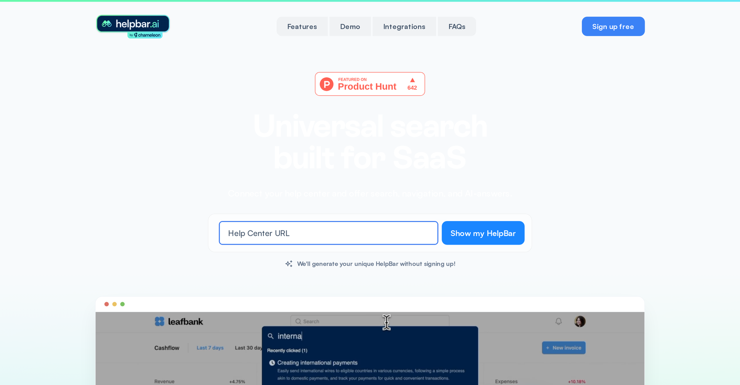 Helpbar screenshot
