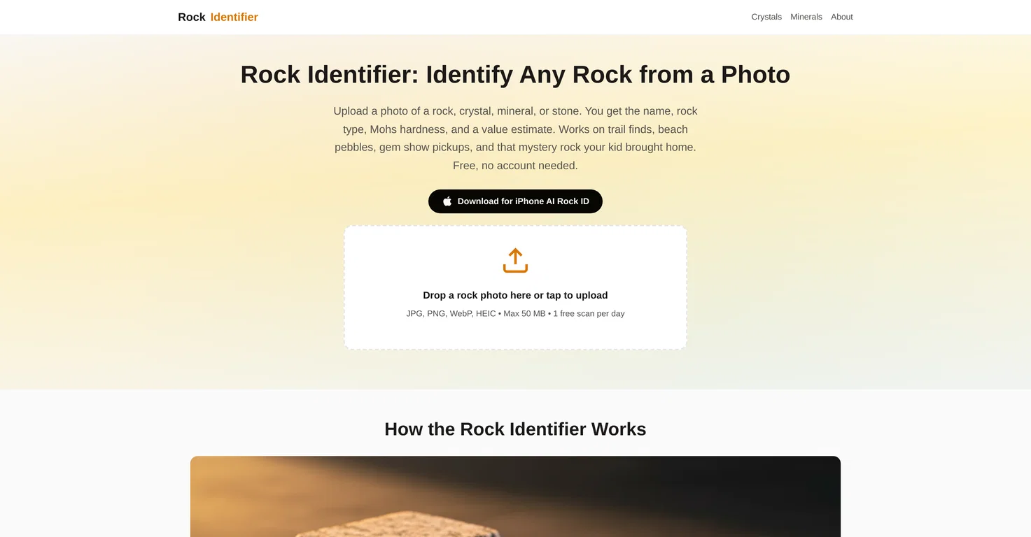 Rock Identifier.io screenshot