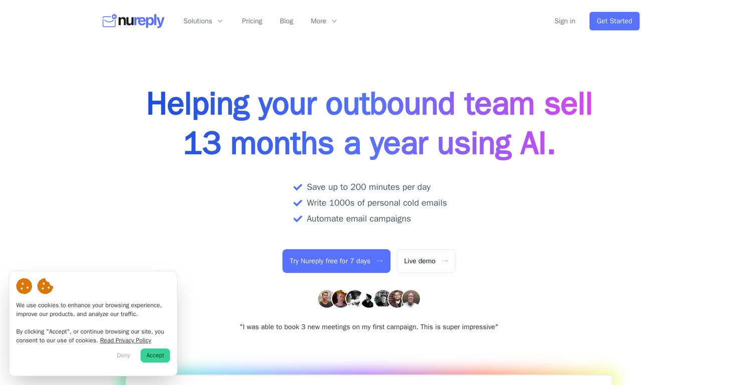 Nureply screenshot