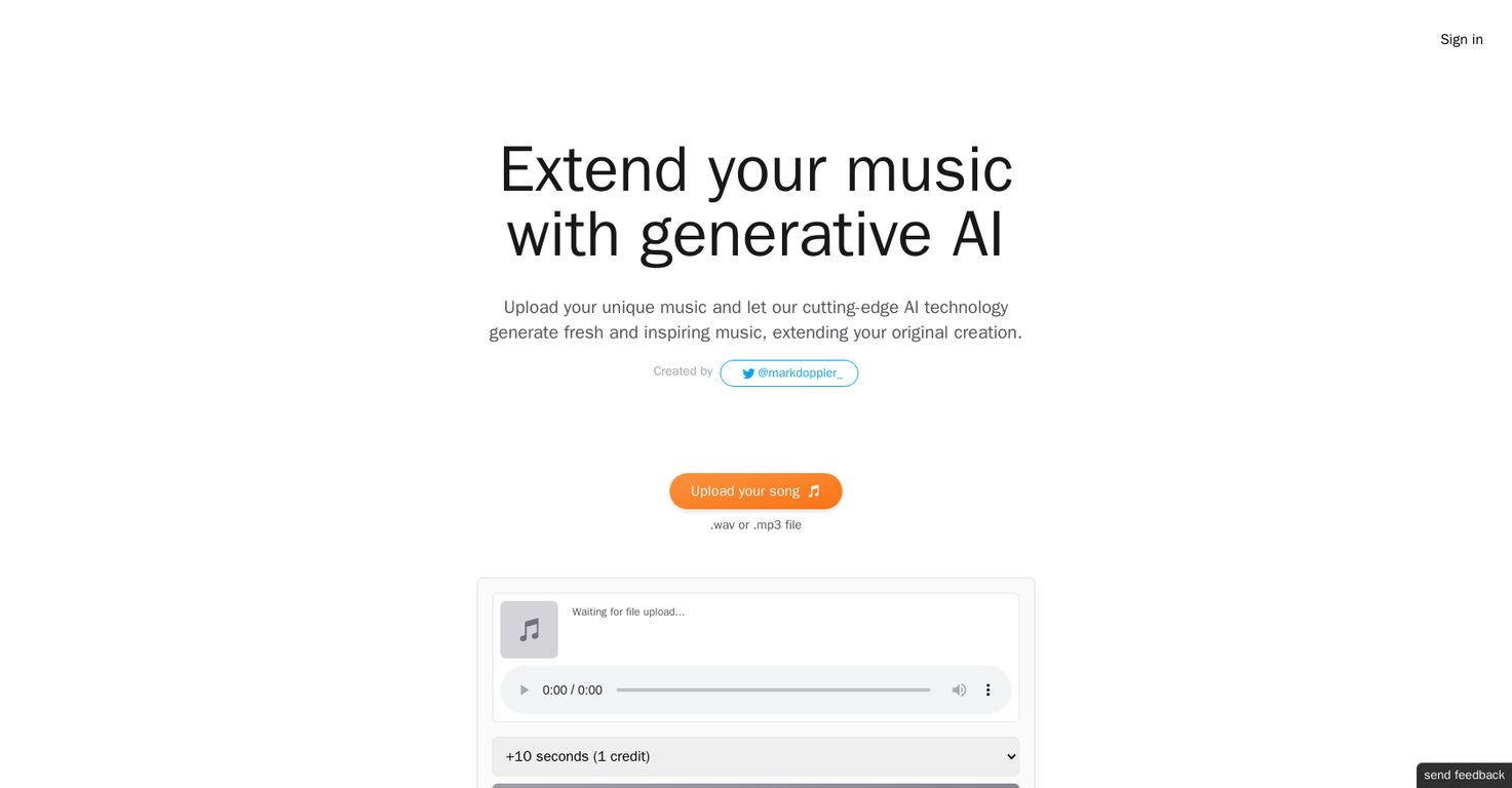 Extend music screenshot