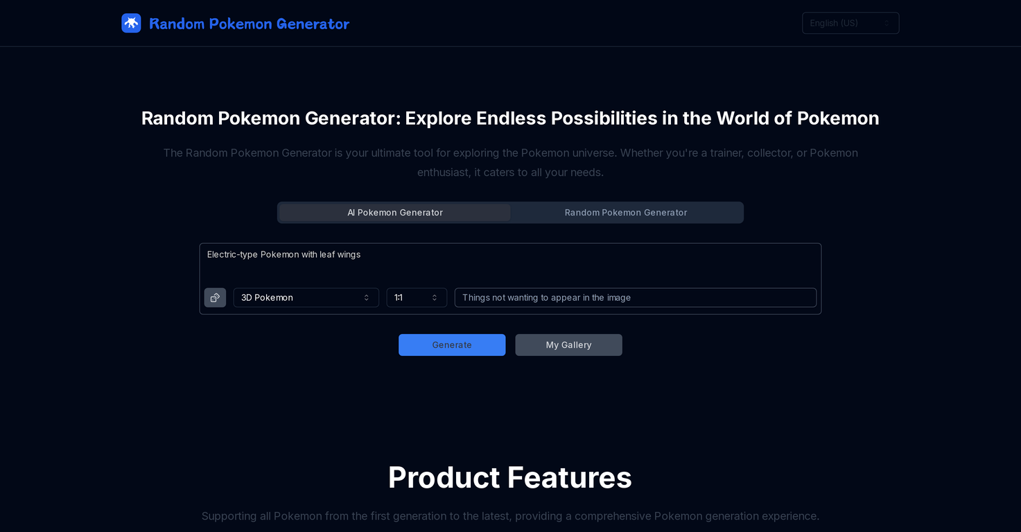 Random Pokemon Generator screenshot
