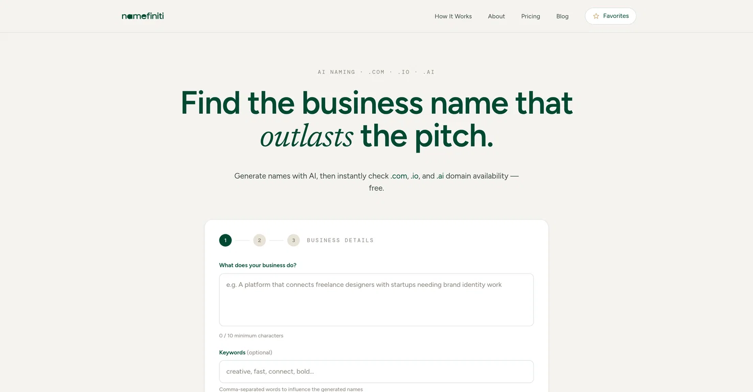 Namefiniti screenshot