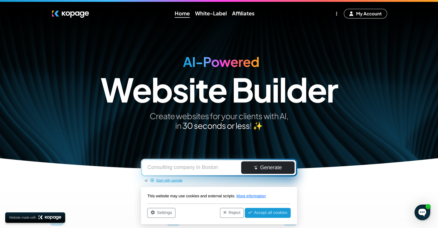Kopage - White-Label AI Website Builder screenshot
