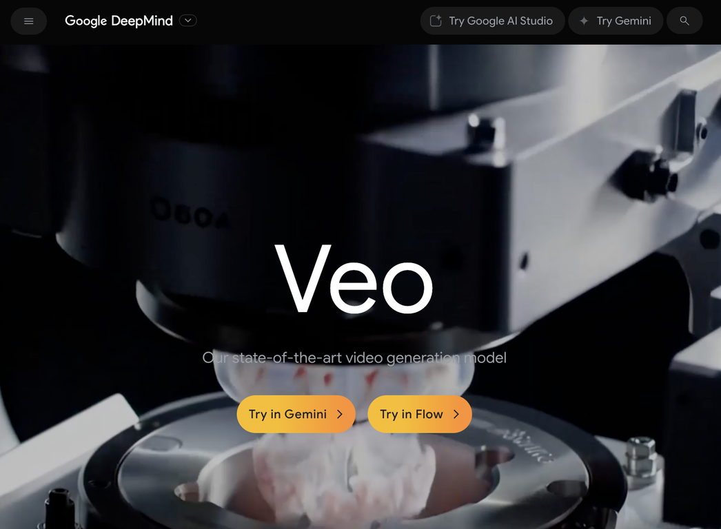 Veo - Google DeepMind screenshot