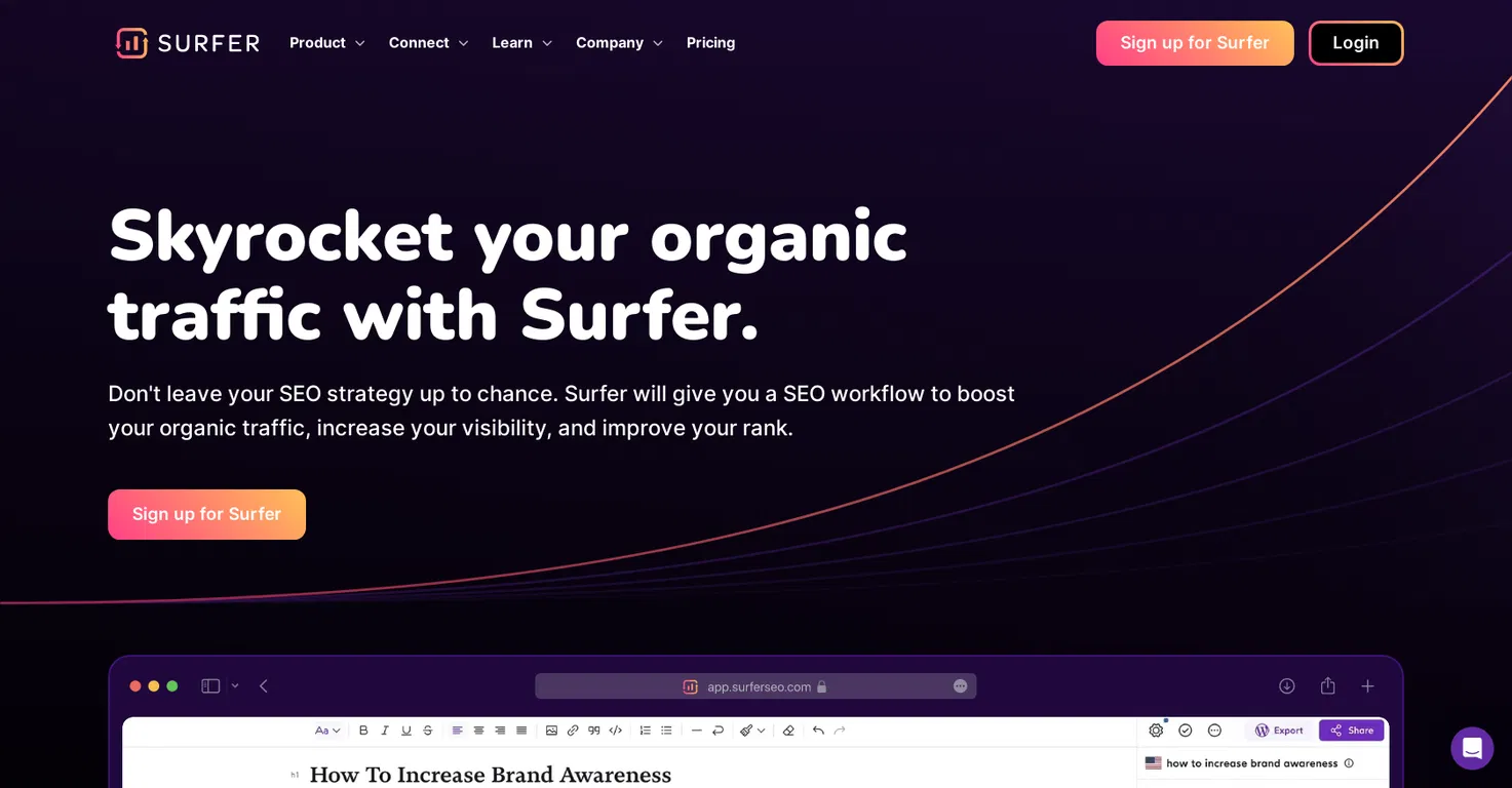SurferSEO screenshot