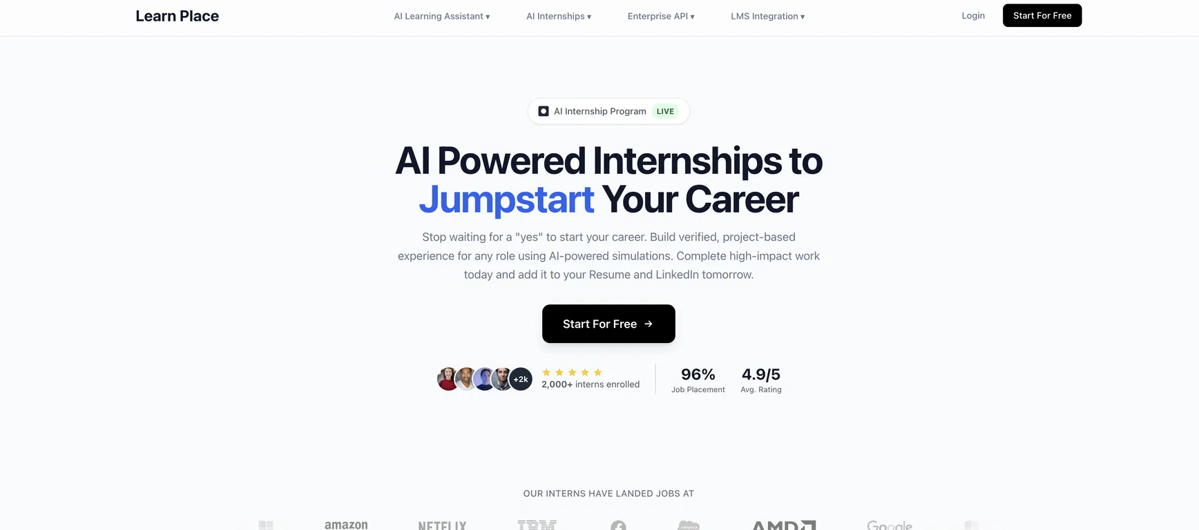 Learn Place AI Powered Internships screenshot