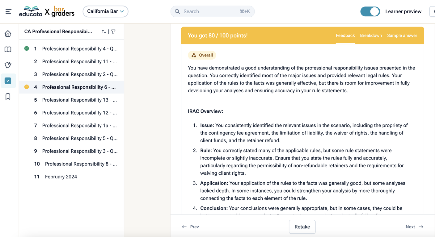 Bar Exam - Educato AI screenshot