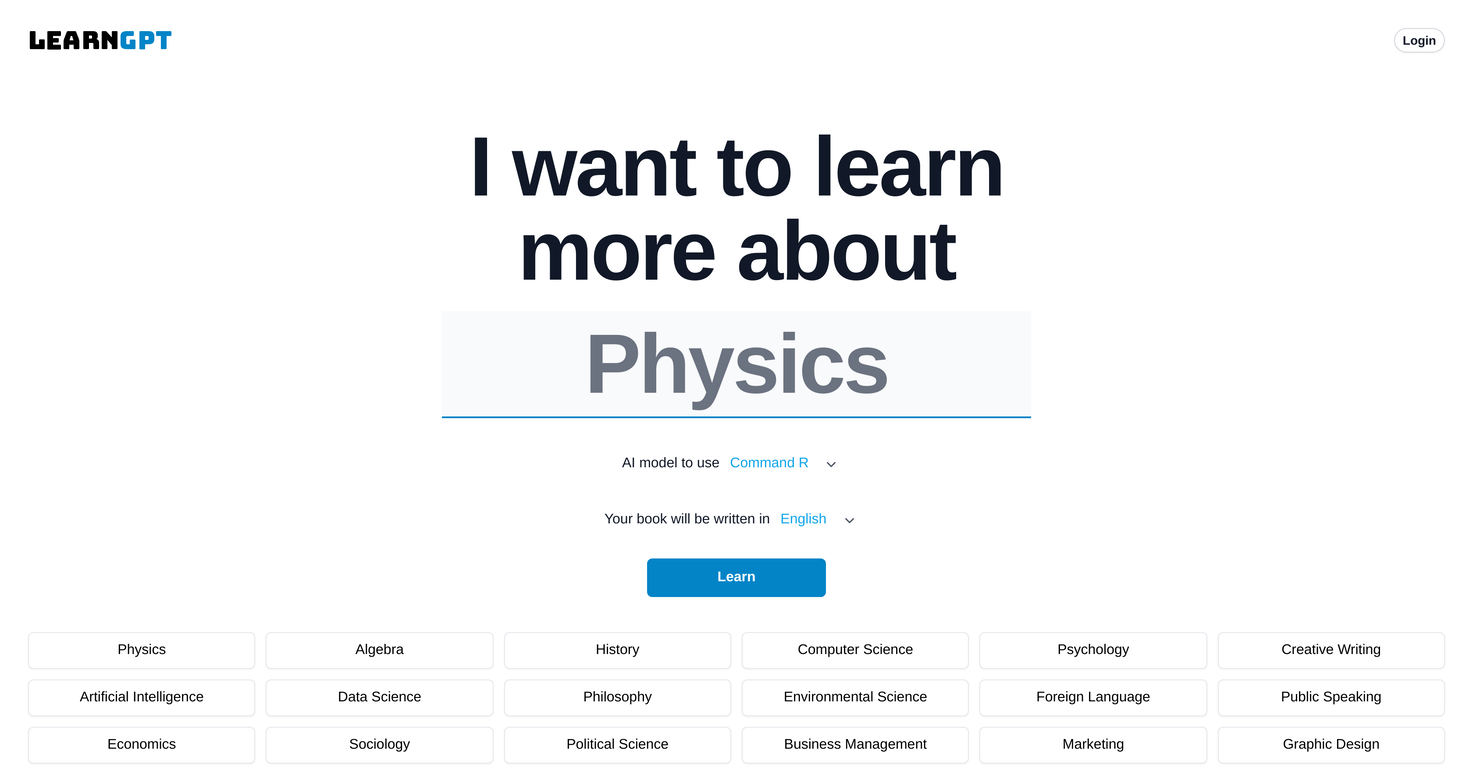 LearnGPT screenshot