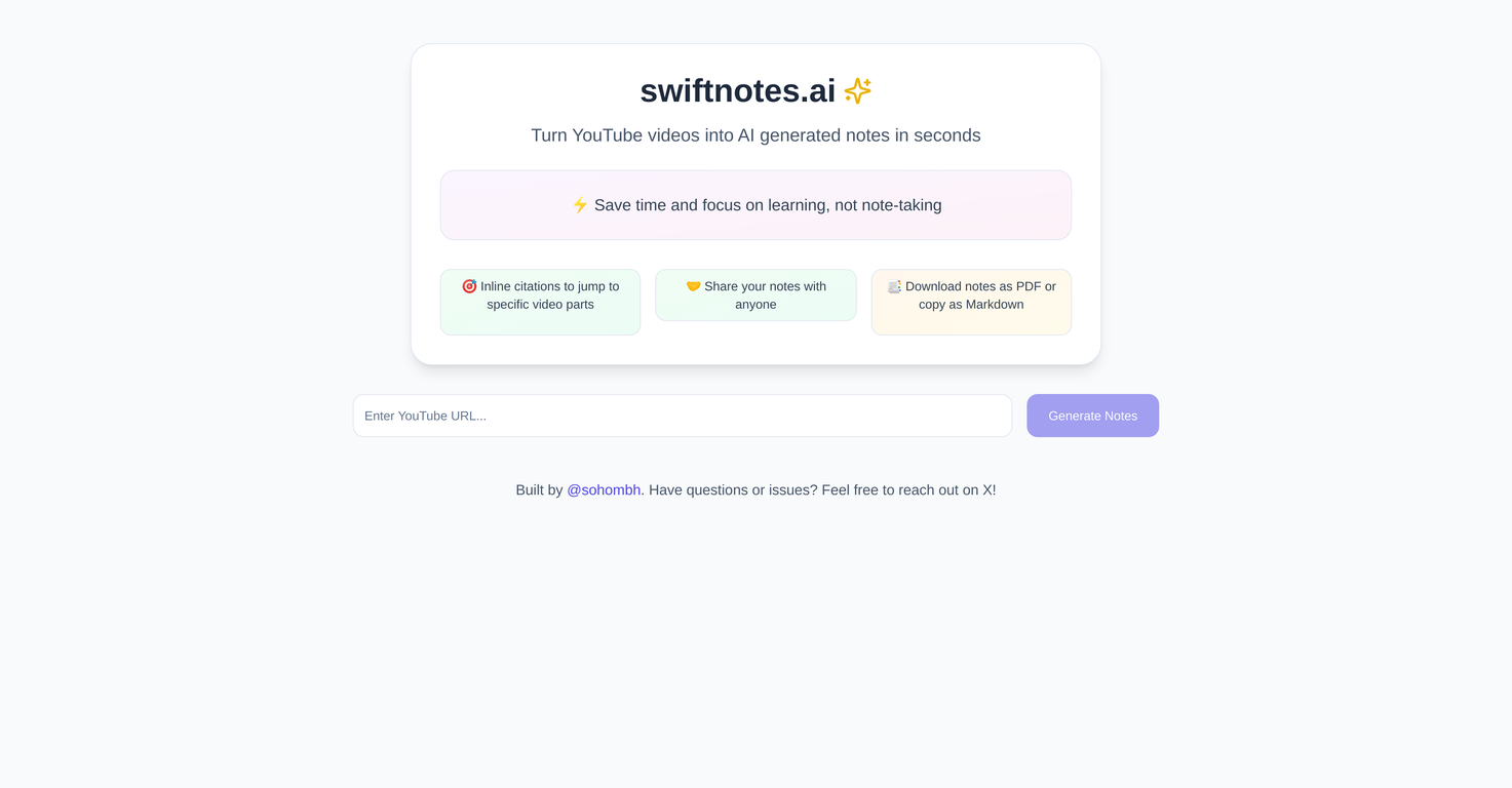 Swiftnotes.ai screenshot