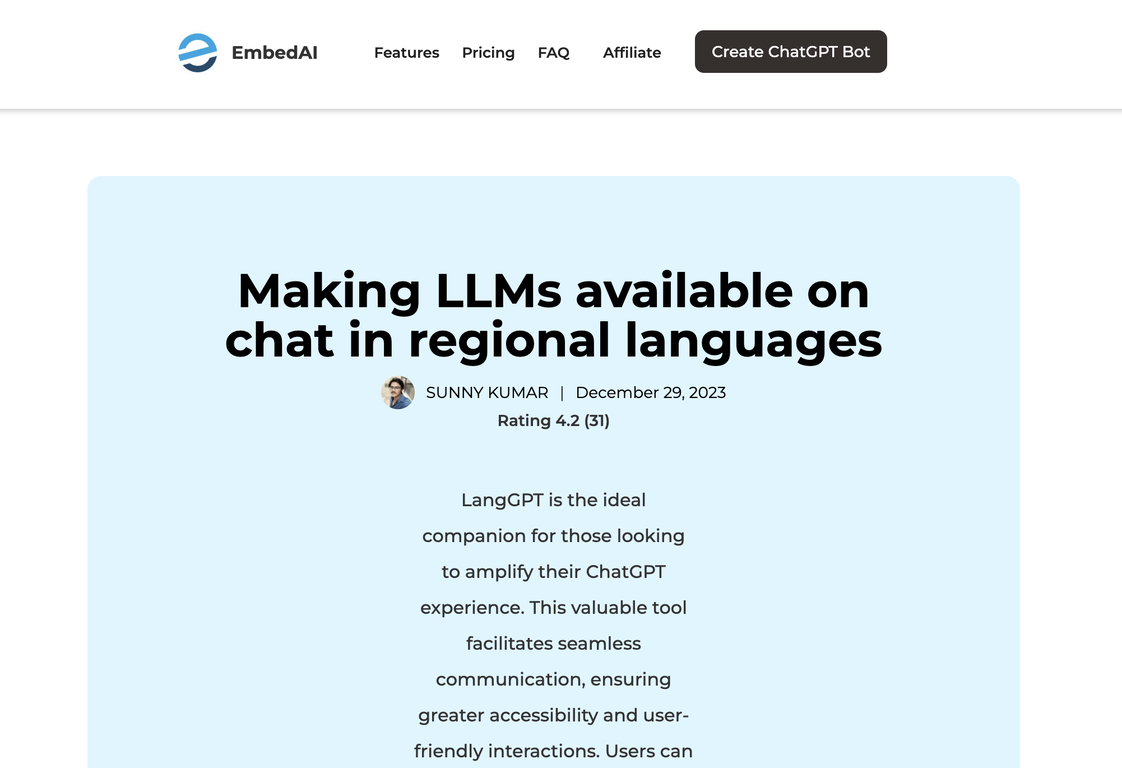 LangGPT screenshot