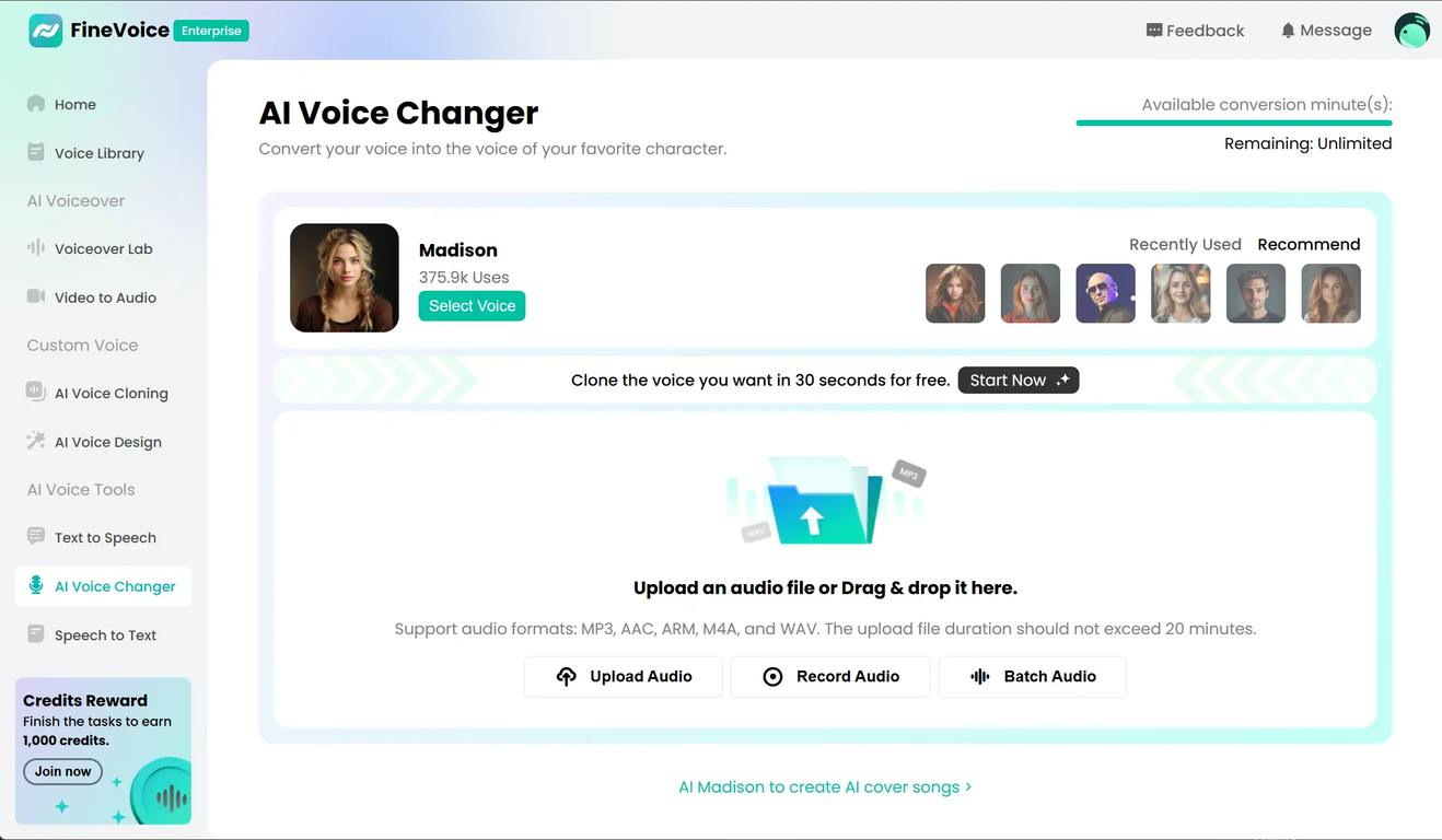 FineVoice AI Voice Changer screenshot