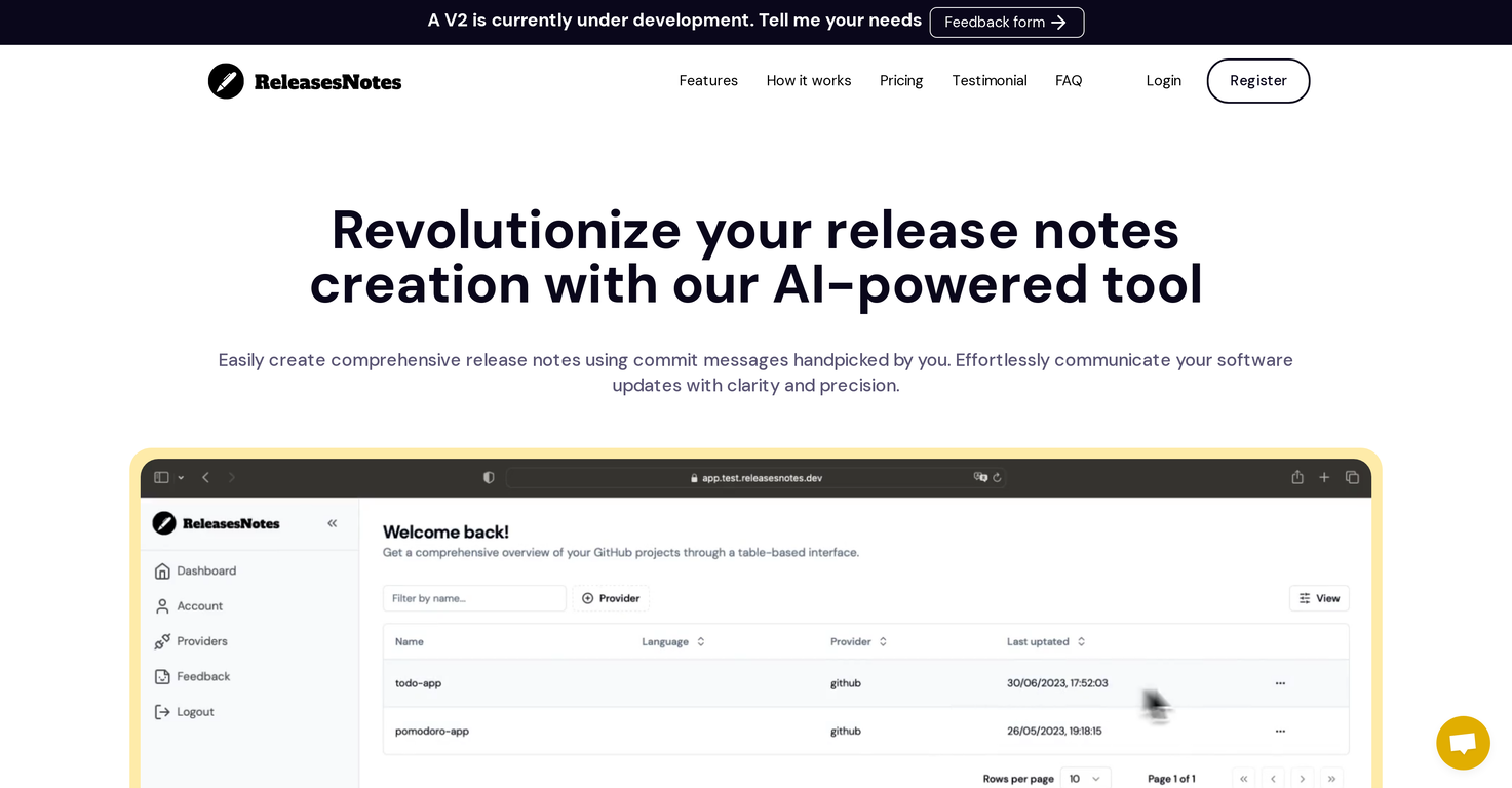 Releasesnotes screenshot