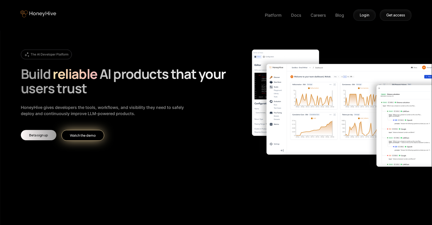 HoneyHive screenshot