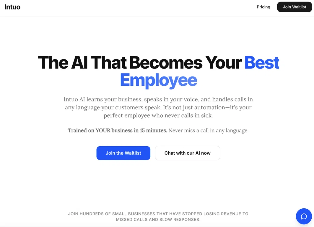 Intuo – 24/7 Voice AI Receptionist screenshot
