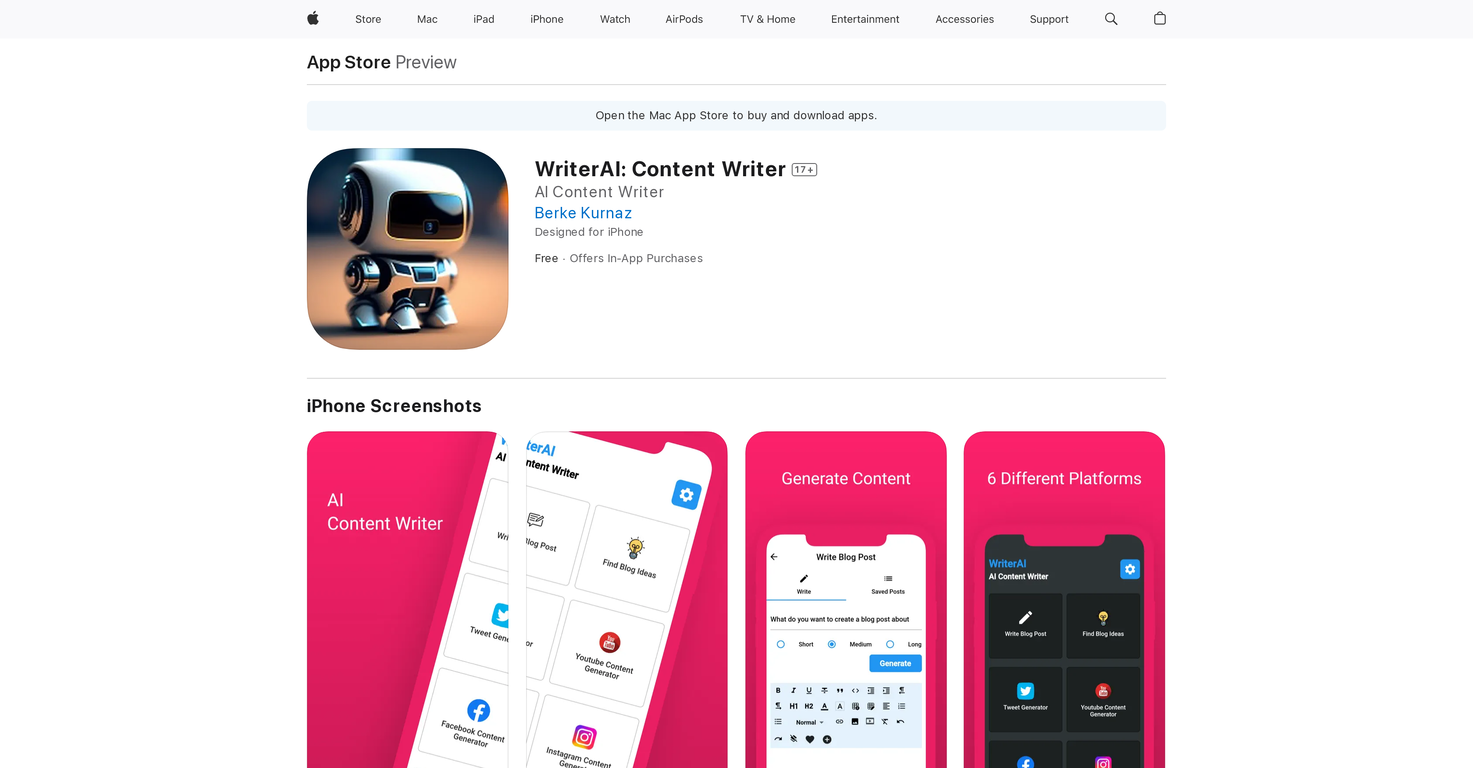 WriterAI screenshot