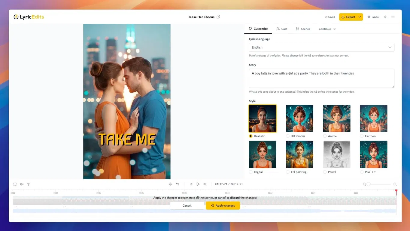 LyricEdits screenshot