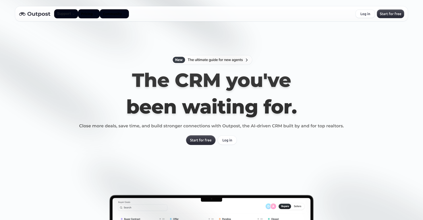 Outpost CRM screenshot