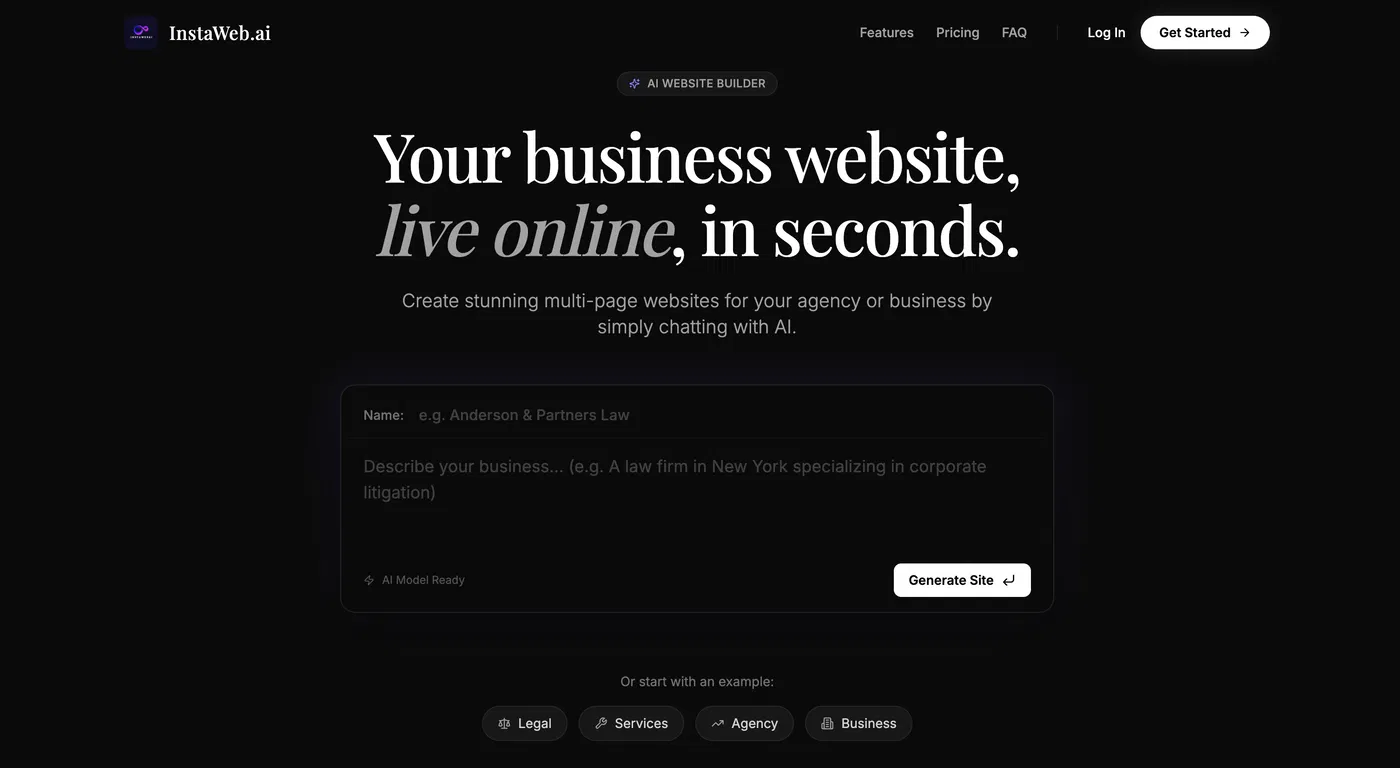 InstaWebAI screenshot