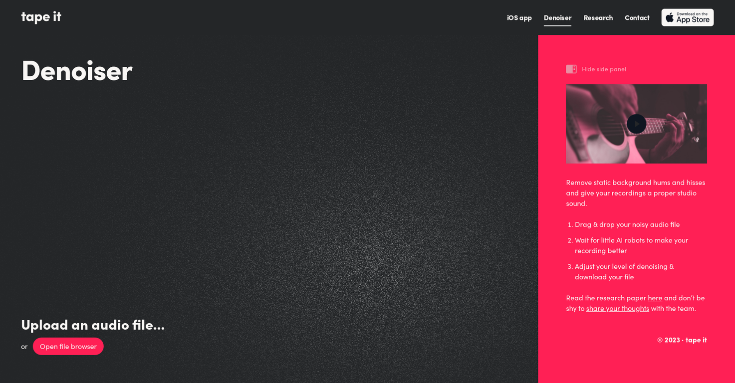 Denoiser by TapeIt screenshot