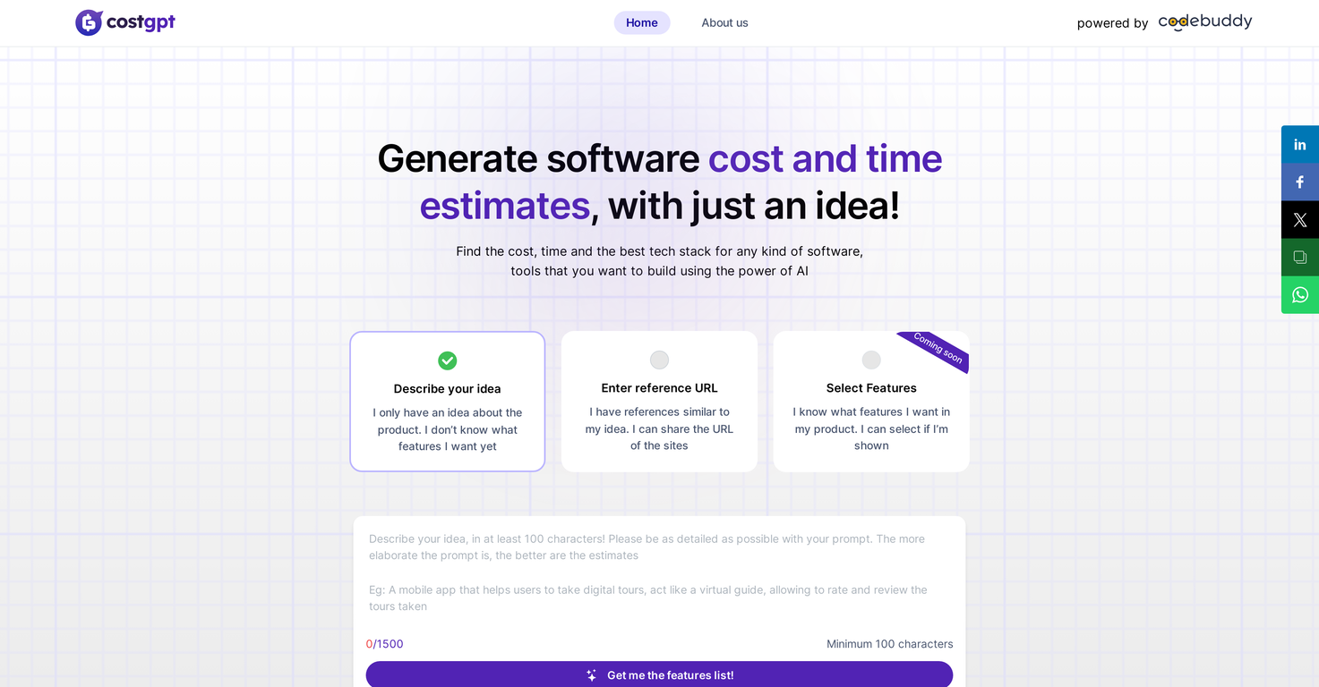 CostGPT screenshot