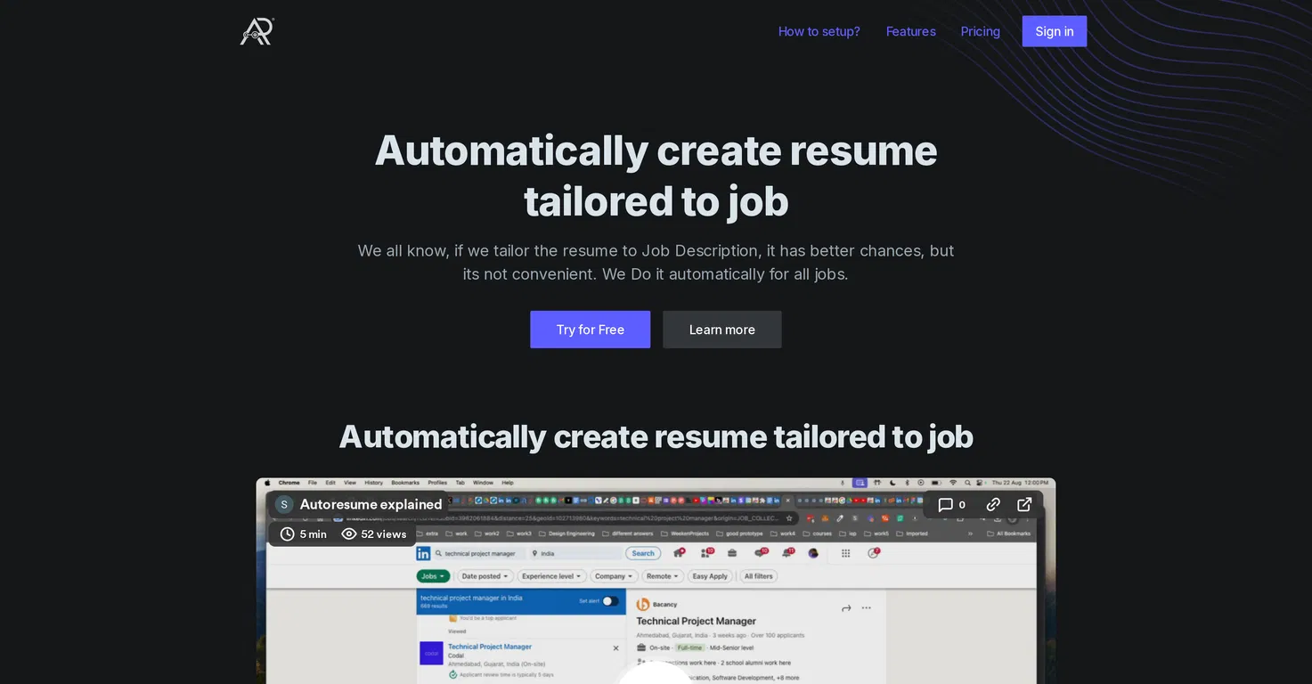 AutoResume screenshot