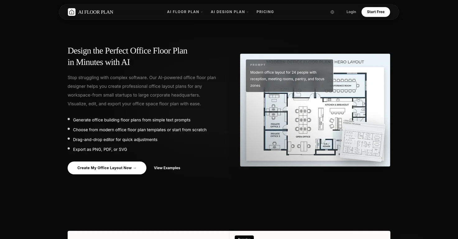 AIAI.com | Office Floor Plan Generator screenshot