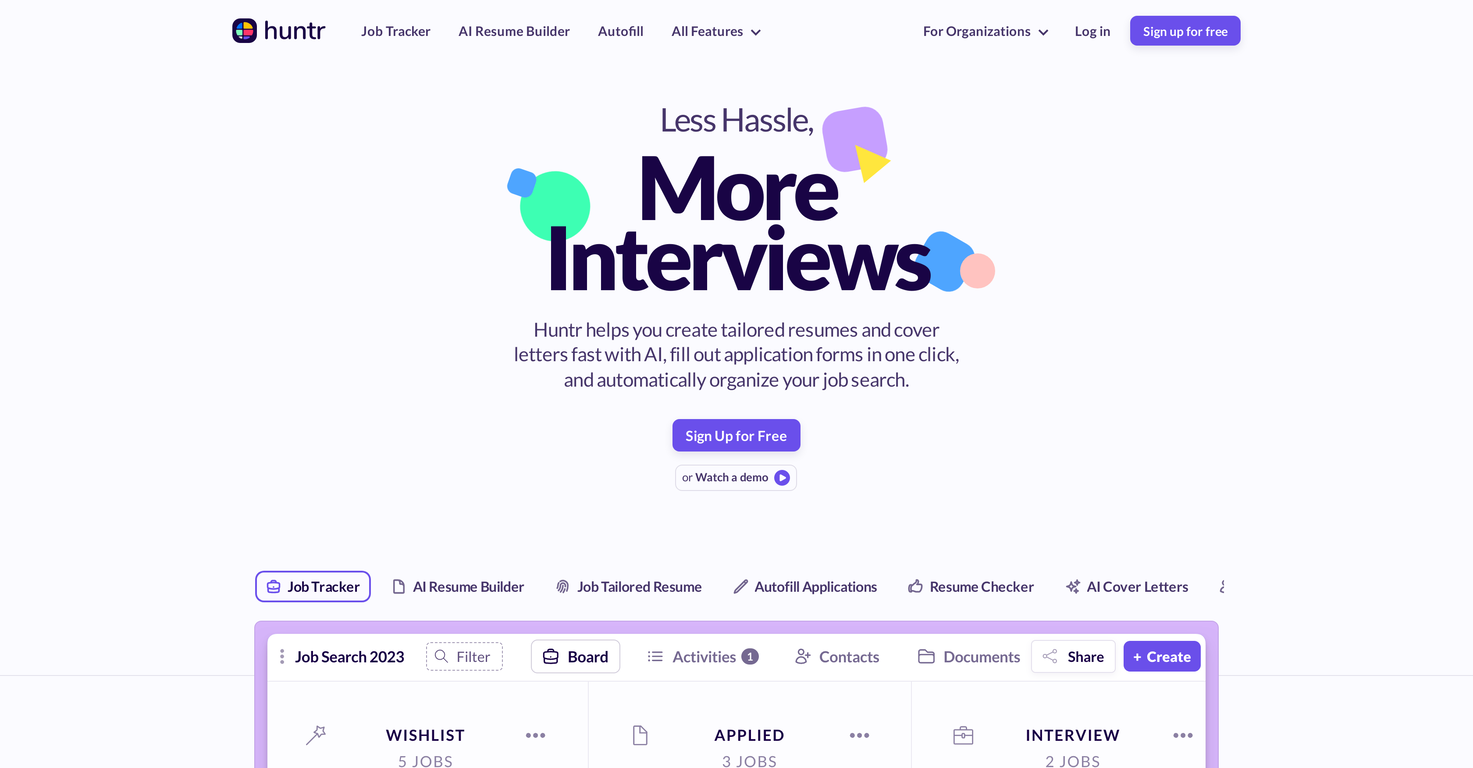 Huntr screenshot