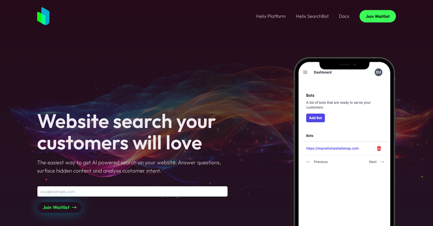 Helix SearchBot screenshot