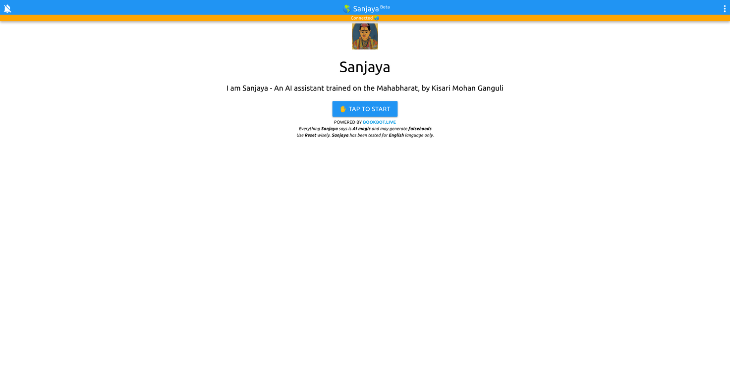Sanjaya chatbot screenshot
