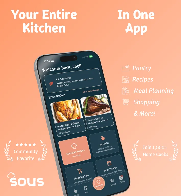 Sous | AI Recipe Generator screenshot