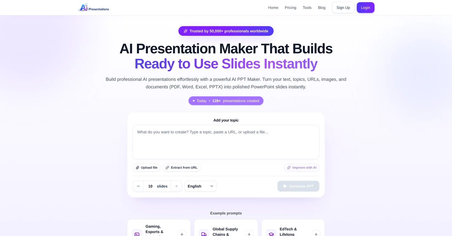 AI Presentations App screenshot