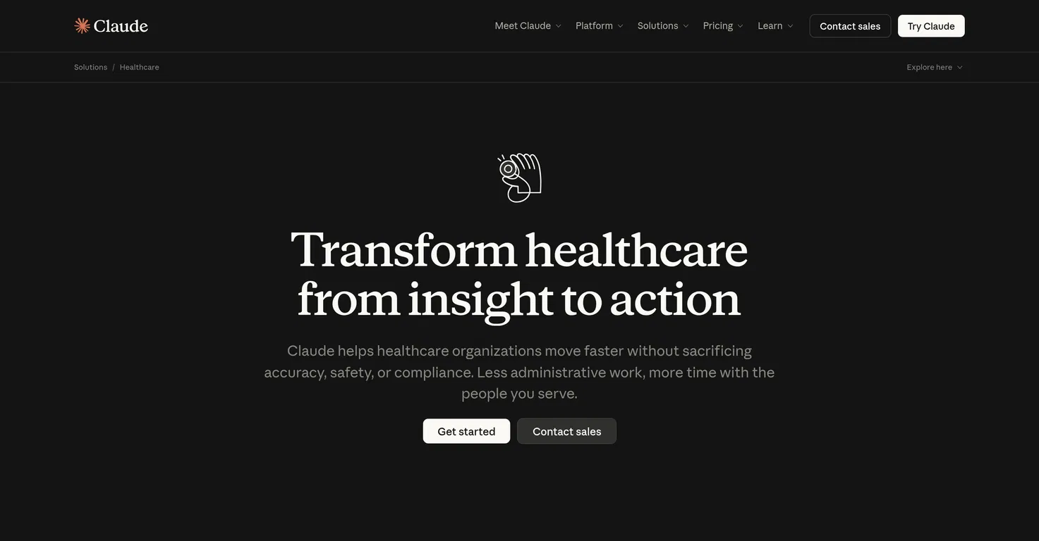 Claude for Healthcare screenshot