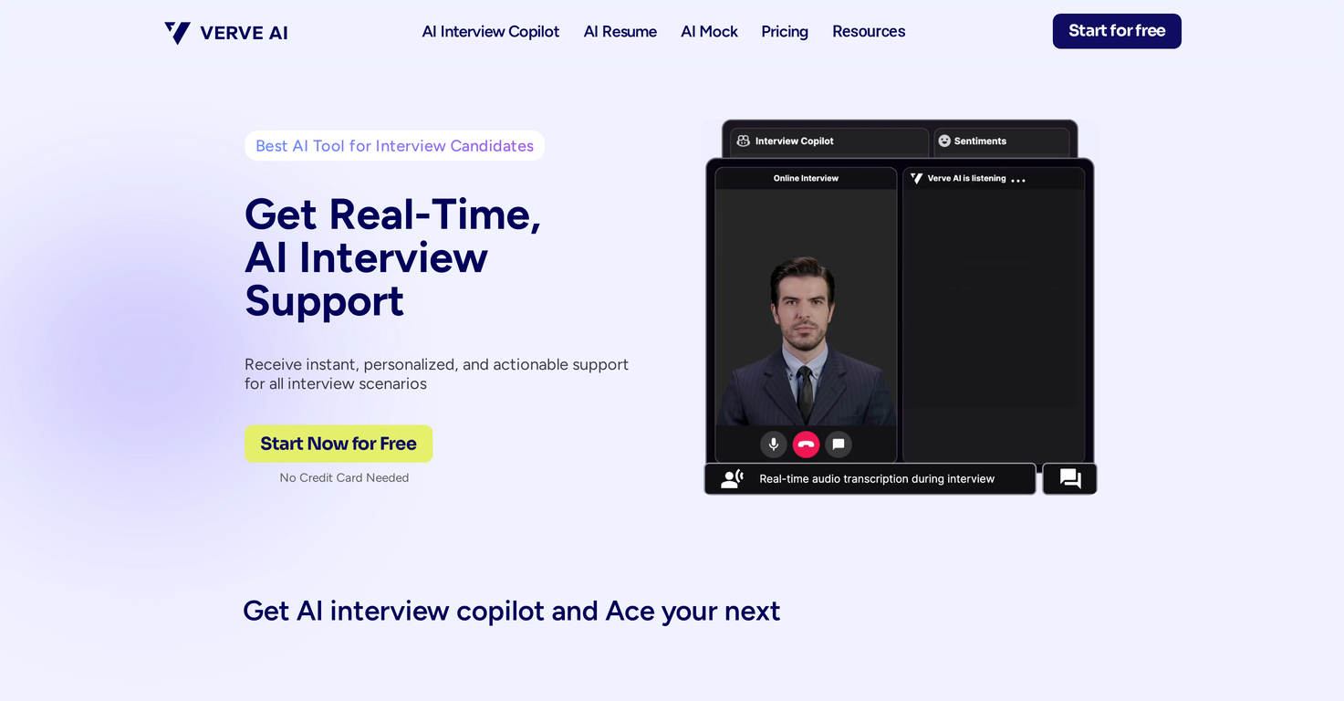 Verve AI screenshot