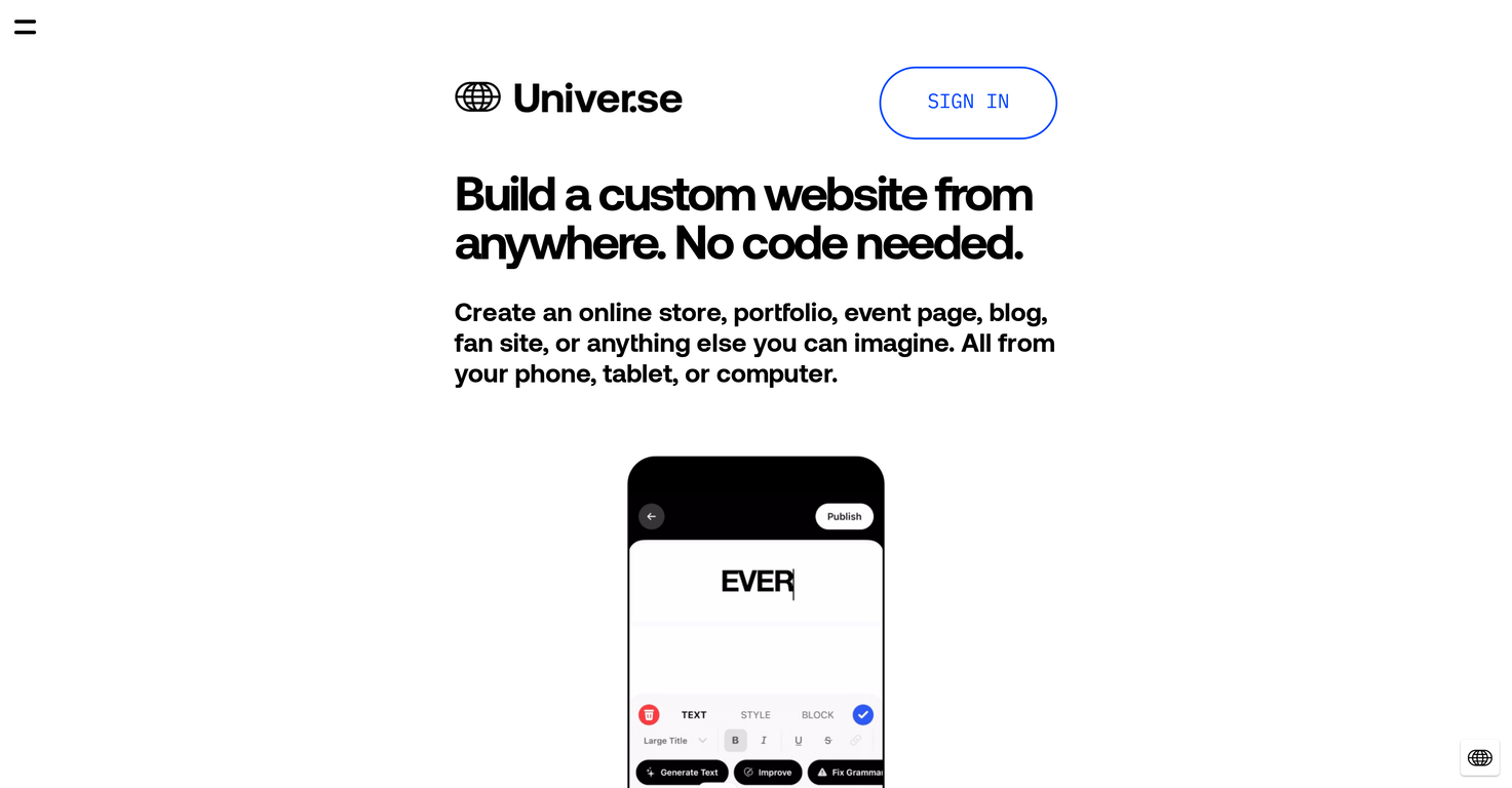 Univer.se screenshot