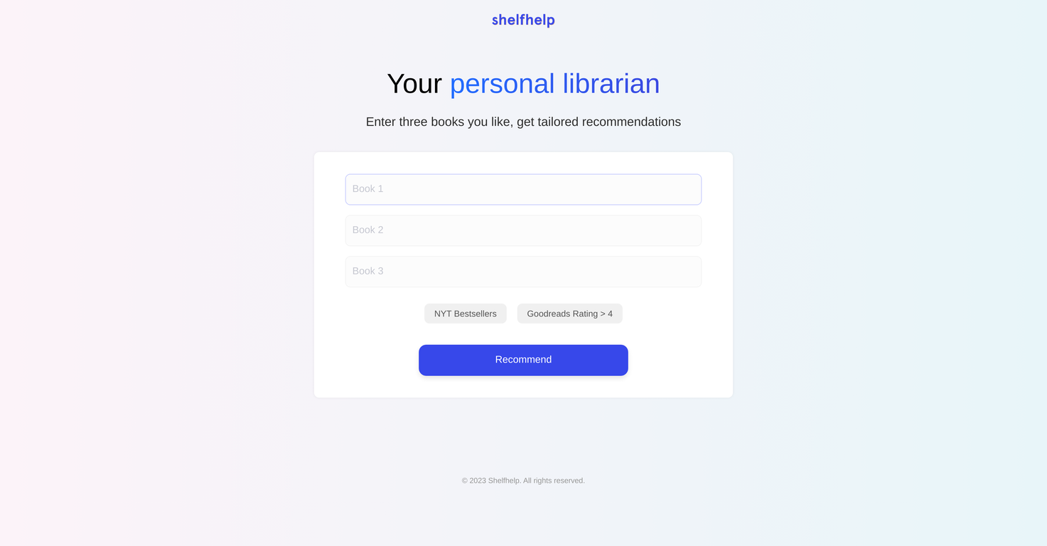 Shelfhelp screenshot