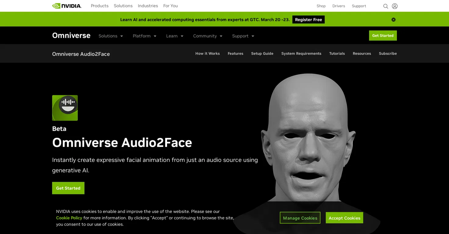 Omniverse Audio2Face screenshot