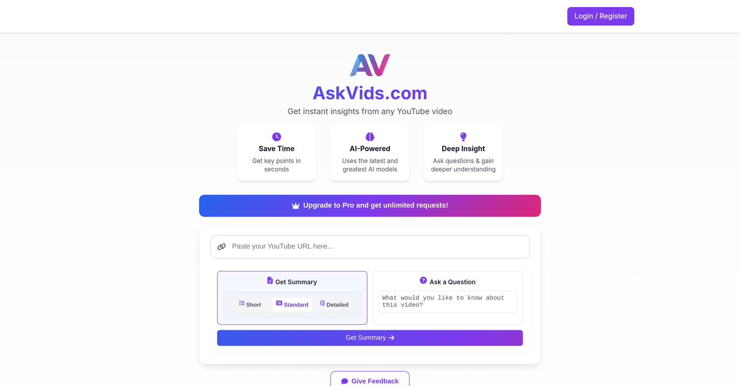 AskVids.com screenshot