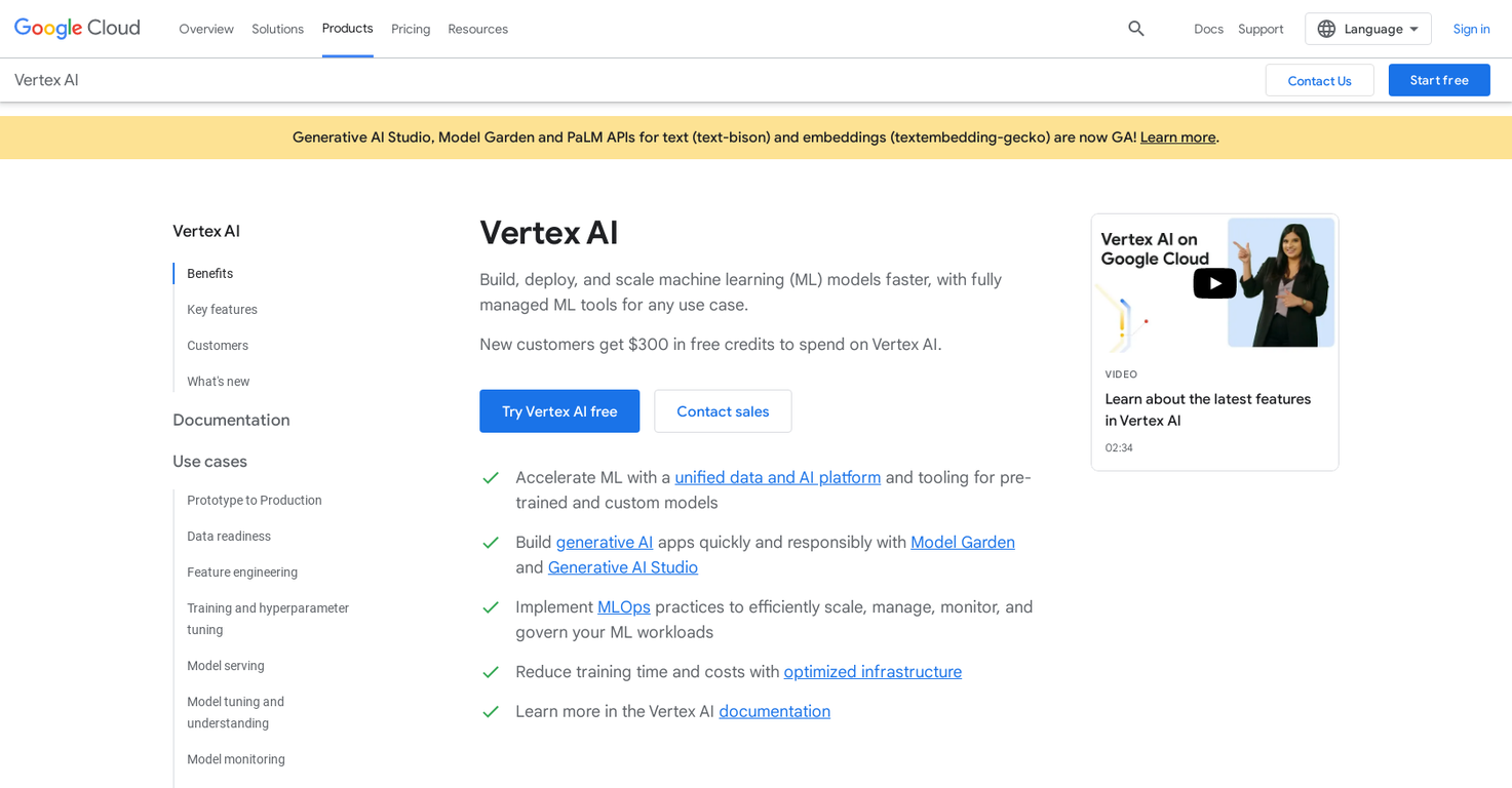 Vertex AI screenshot
