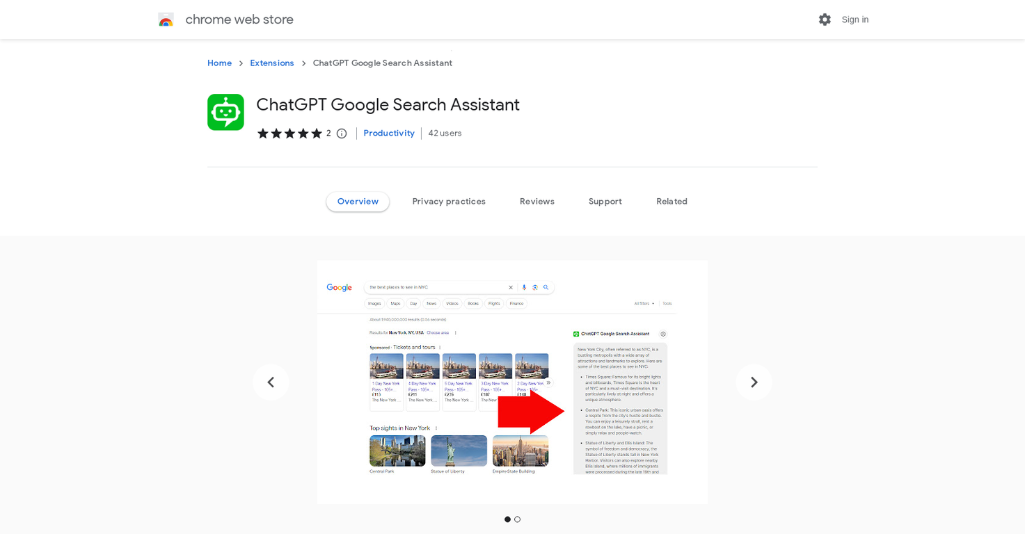 ChatGPT Google Assistant screenshot