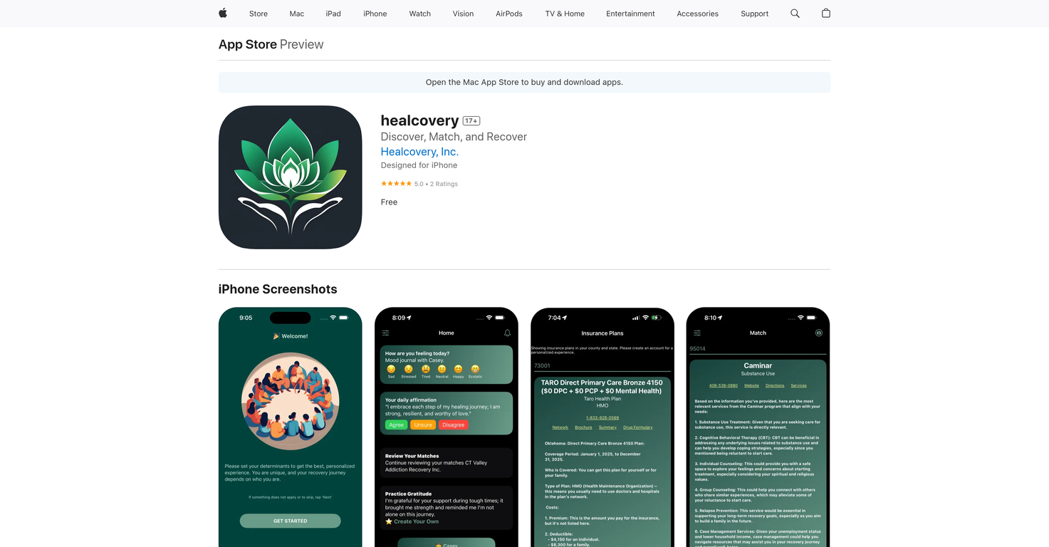 healcovery screenshot