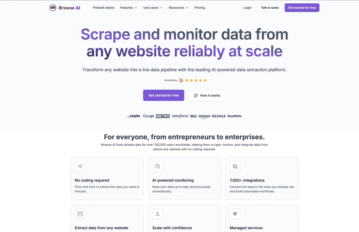 Browse AI screenshot