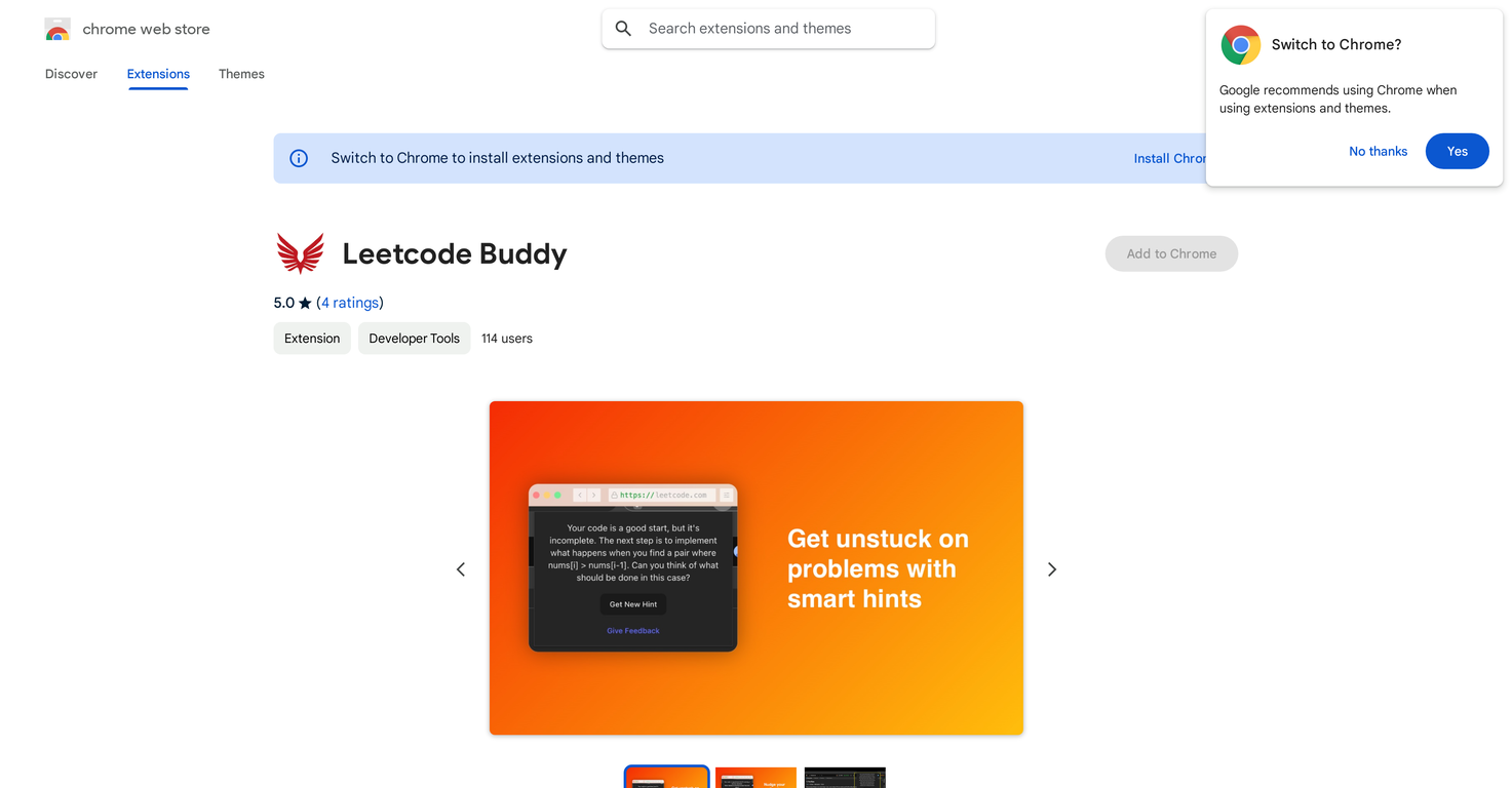 Leetcode Buddy screenshot