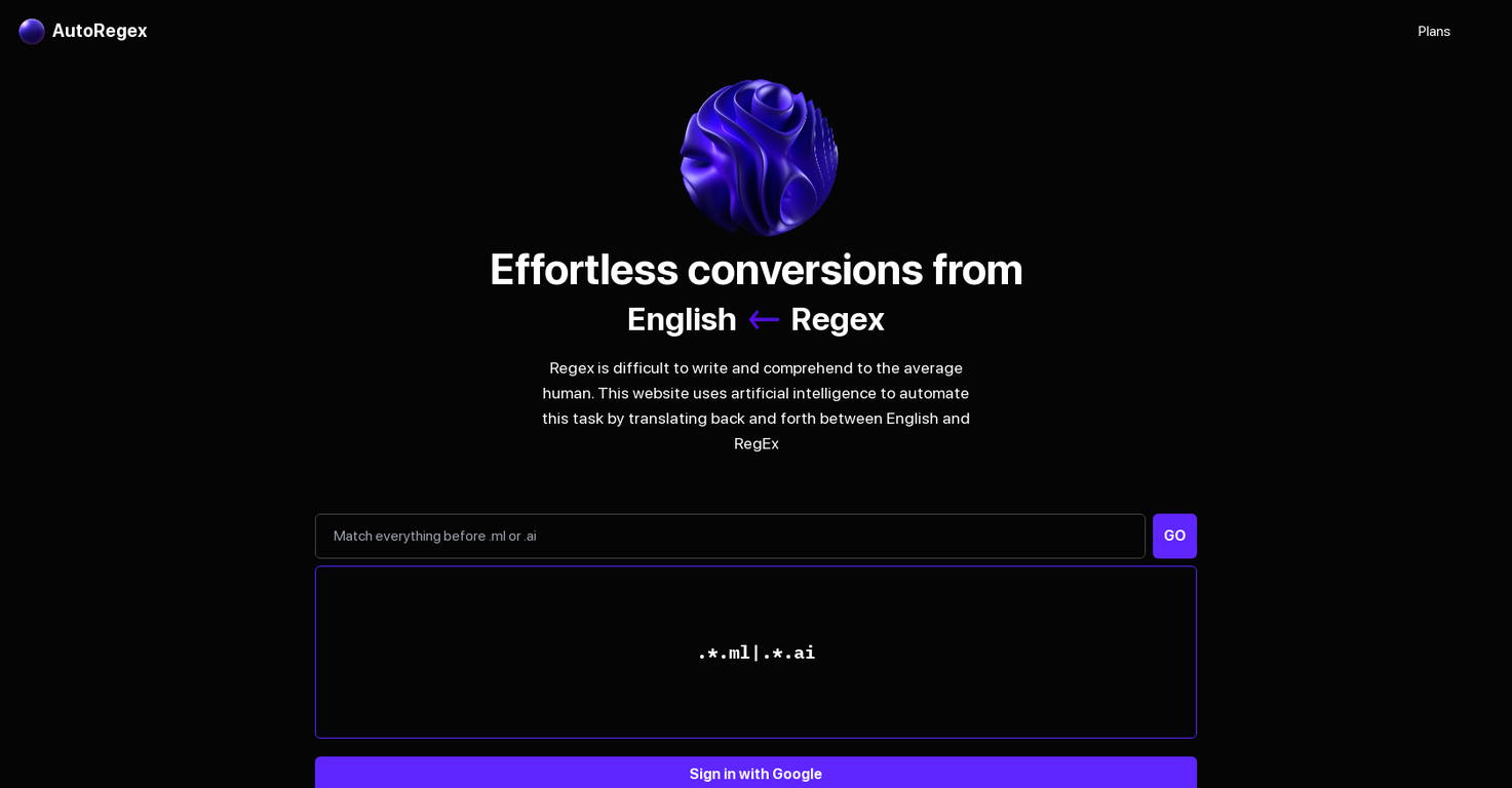 AutoRegex screenshot