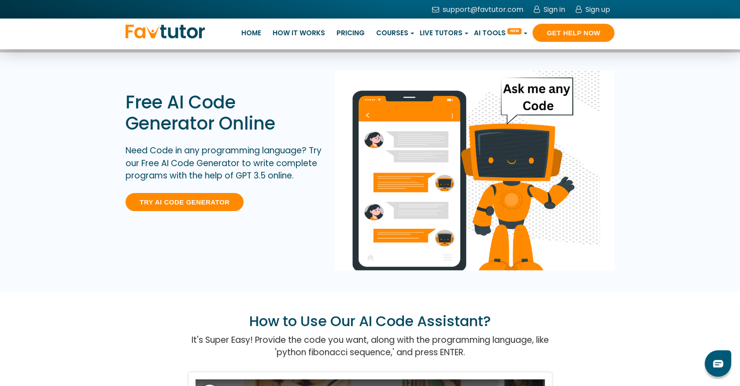 Favtutor screenshot