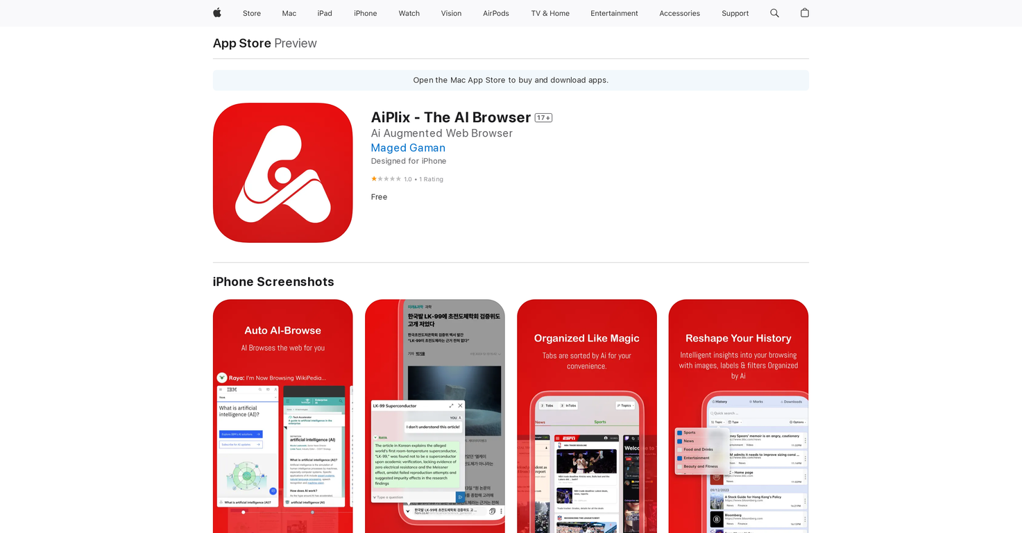 AiPlix - The AI Browser screenshot