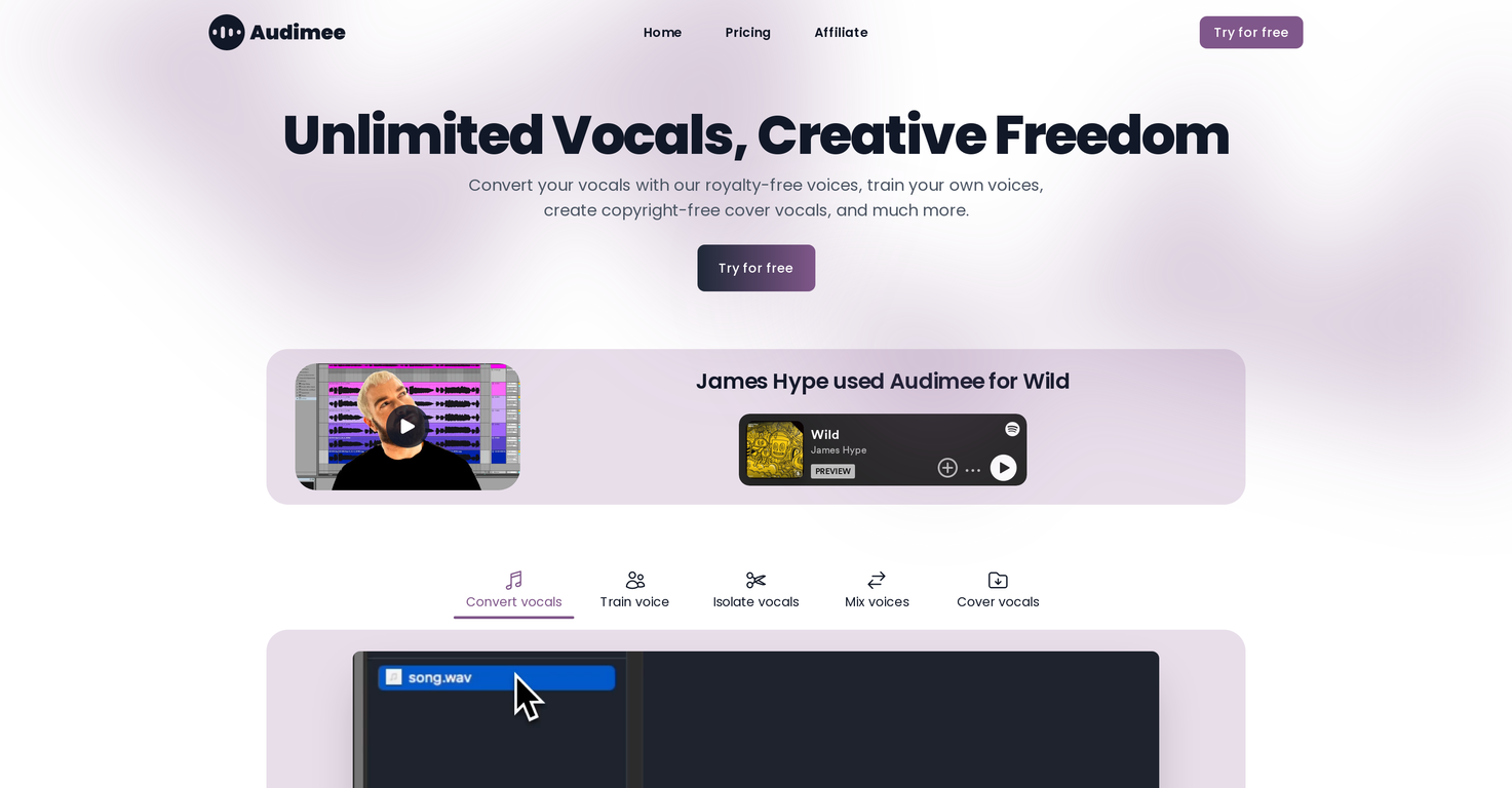 Audimee screenshot