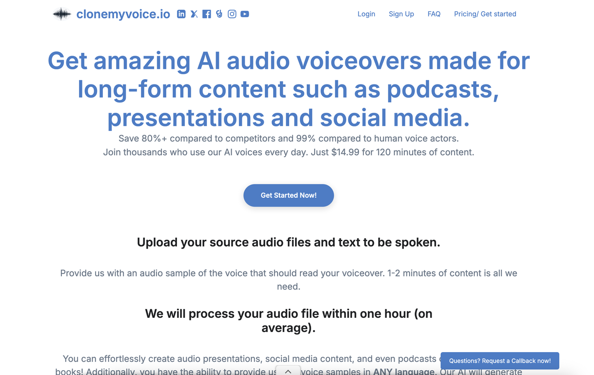 Clonemyvoice screenshot
