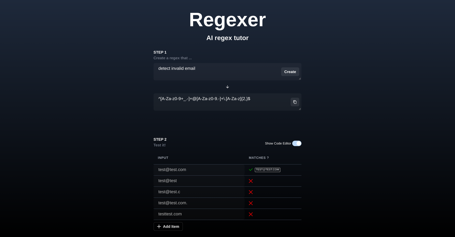 Regexer screenshot