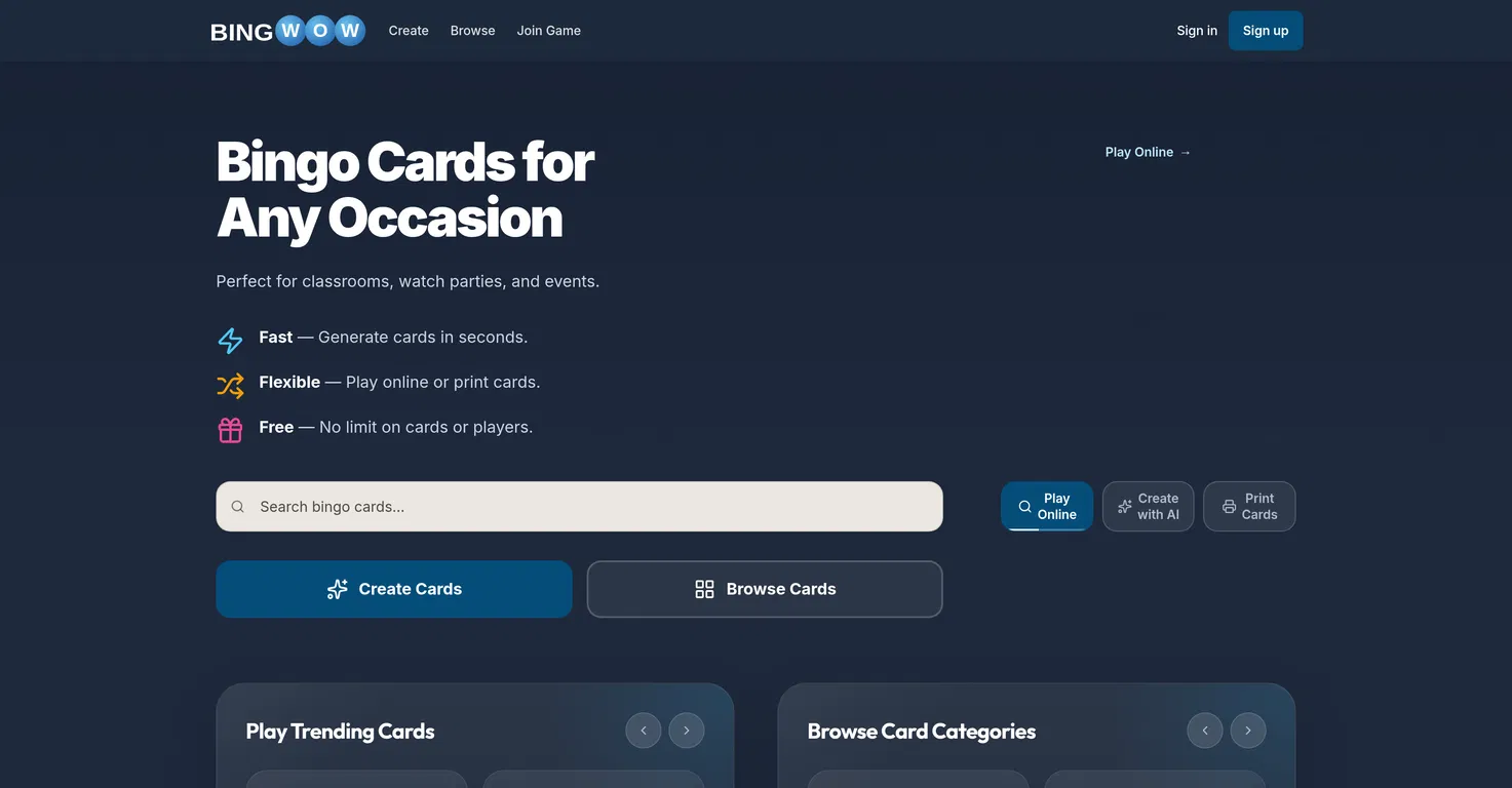 BingWow screenshot