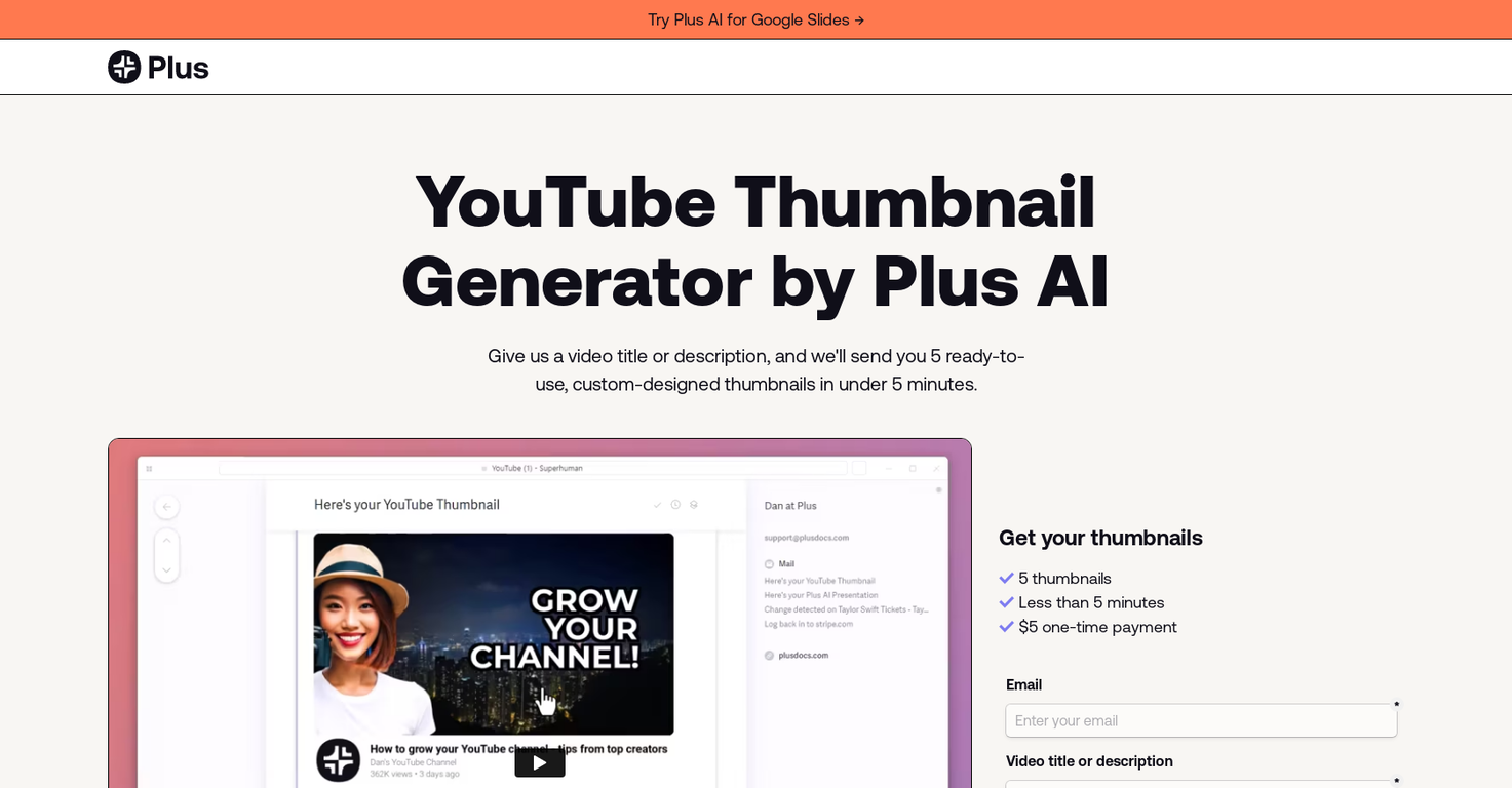 AI YouTube Thumbnails screenshot